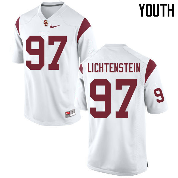 Youth #97 Jacob Lichtenstein USC Trojans College Football Jerseys Sale-White